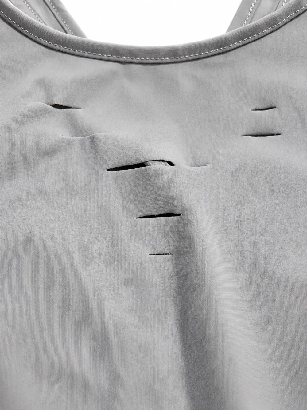 Alo Yoga Gray Laser Cut Sports Bra Activewear Top Size S